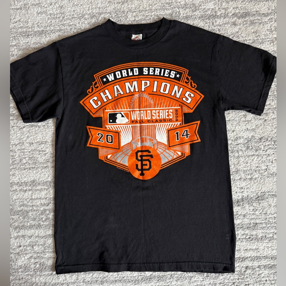 San Francisco Giants World Series Champions T-Shirt - Black and Orange - Picture 1 of 4